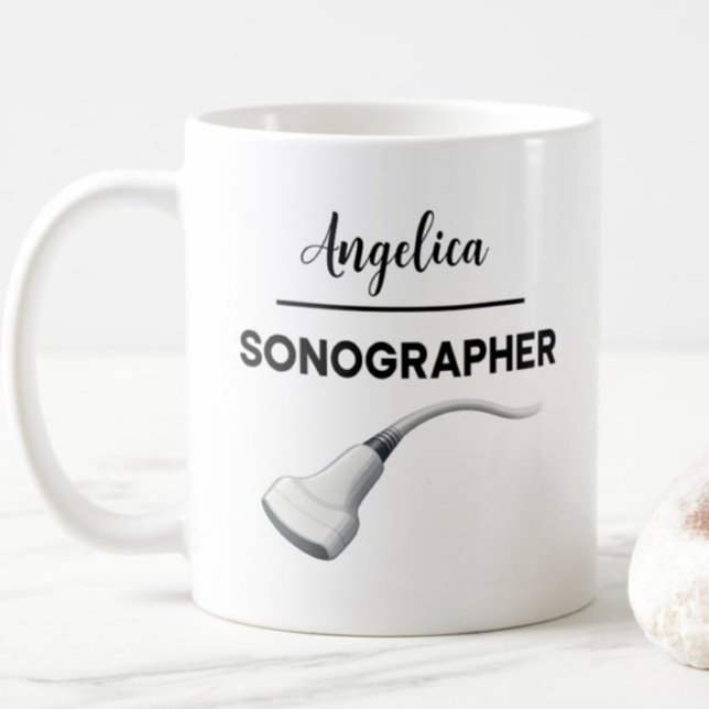 SONOGRAPHER Personalized Name Ultrasound Tech Gift Coffee Mug (Creator Uploaded)