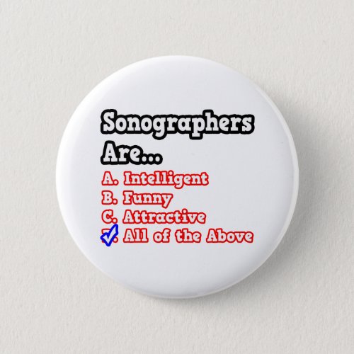 Sonographer QuizJoke Pinback Button