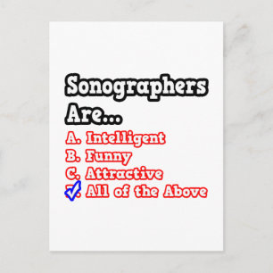 Sonographer Quiz...Joke Postcard