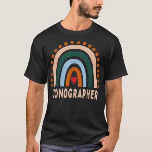 Sonographer Rainbow Cute Appreciation  Workers  T_Shirt