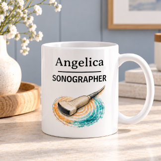 SONOGRAPHER Transducer Personalized Name Coffee Mug