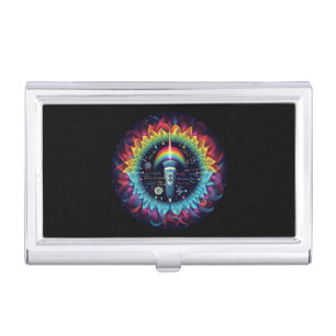 Sonography-Colorful Ultrasound Waves-Physics Business Card Case