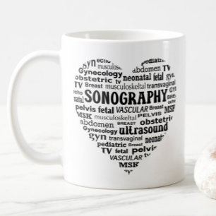 Sonography Specialty Black Heart Sonographer Gift Coffee Mug