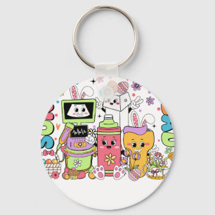sonography squad st patrick day, retro, vintage keychain