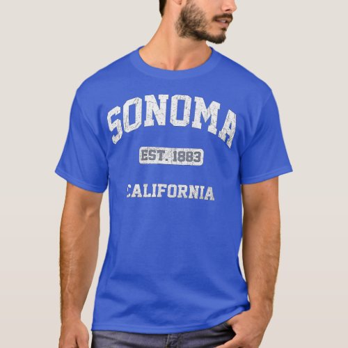 Sonoma California CA vintage state Athletic style T_Shirt