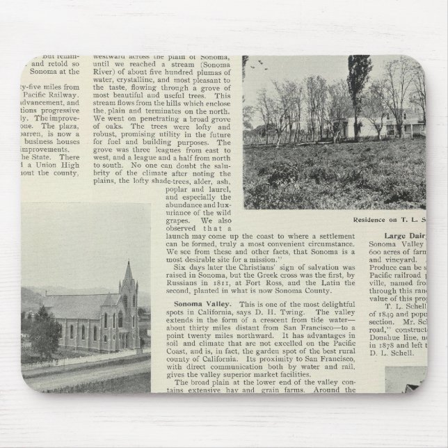 Sonoma, California Mouse Pad (Front)