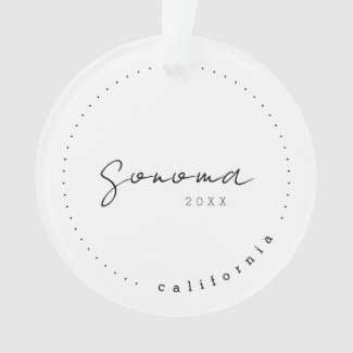 Sonoma, California Travel USA Simple Ornament