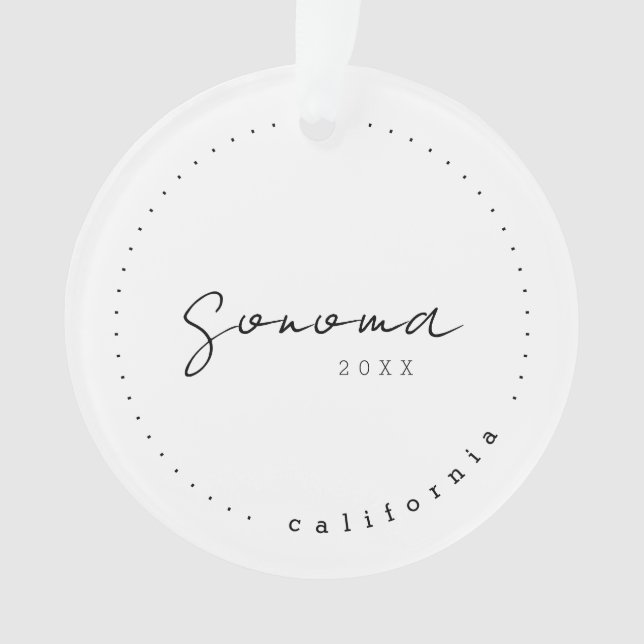 Sonoma, California Travel USA Simple Ornament (Front)