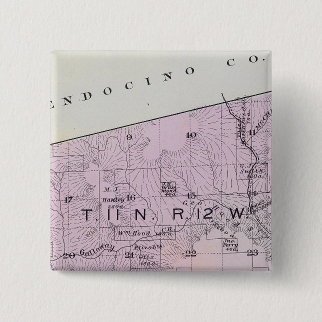 Sonoma County, California 24 Pinback Button (Front)