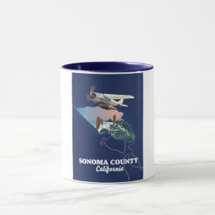 Sonoma County California map Mug