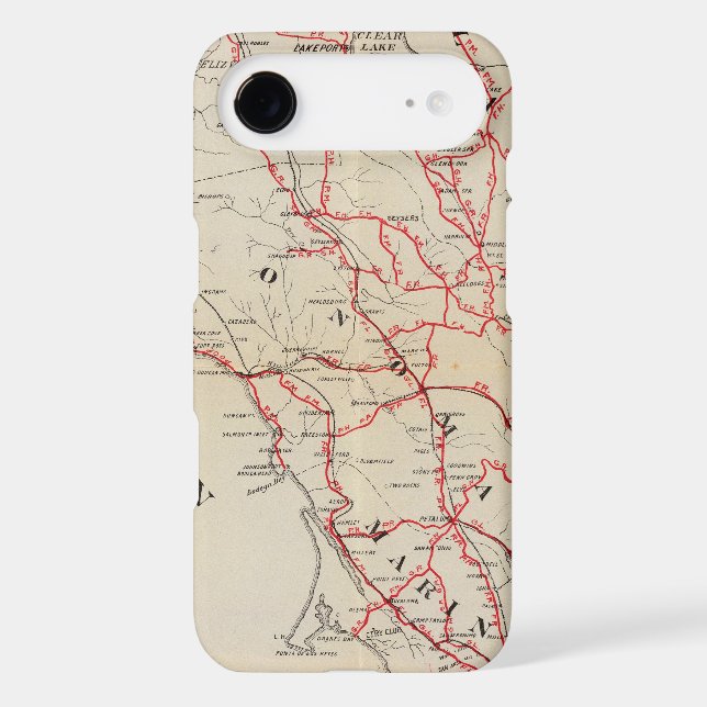 Sonoma, Marin, Lake, and Napa Counties Case-Mate iPhone Case (Back)