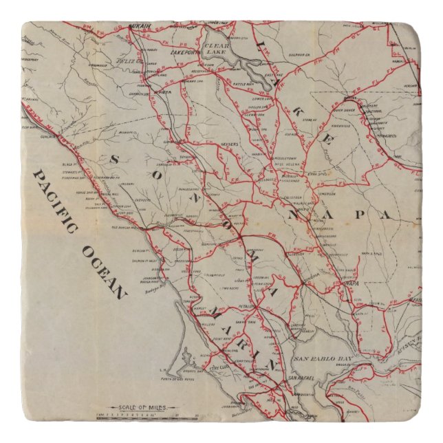 Sonoma, Marin, Lake, and Napa Counties Trivet (Front)