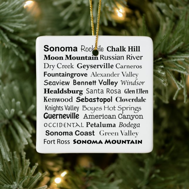 Sonoma & Napa Wine Ornament (Tree)