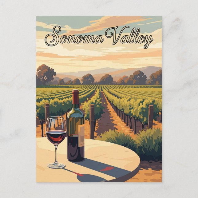 Sonoma Valley California Travel Postcard (Front)