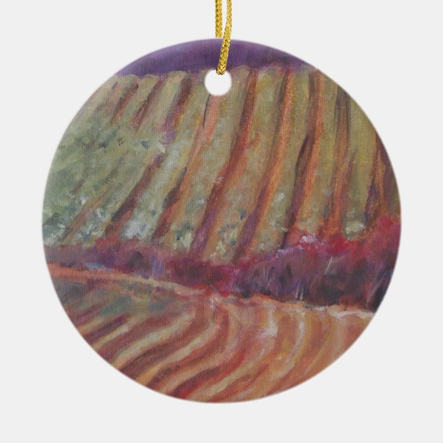 Sonoma Vineyards California vine wine Ceramic Ornament (Front)