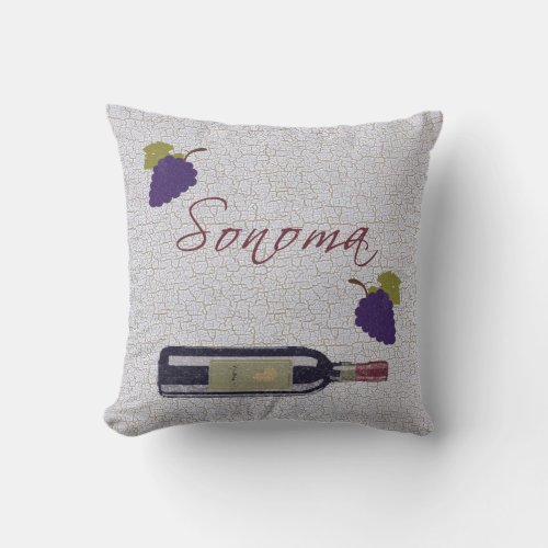 Sonoma Vintage Wine Throw Pillow