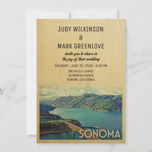 Sonoma Wedding Invitation Vintage California