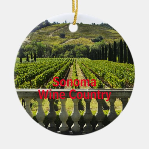 Sonoma Wine Country Christmas Ornament