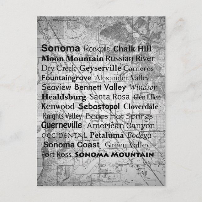 Sonoma Wine Country Postcard (Front)