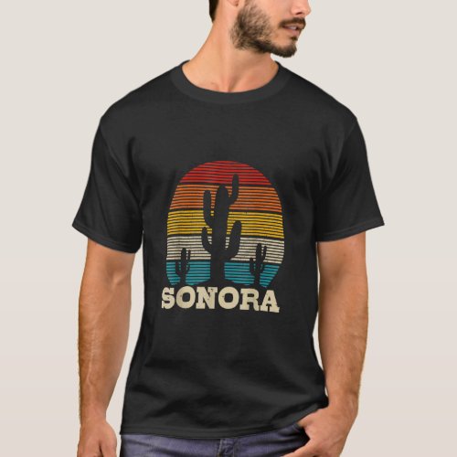 Sonora Mexico Cactus Vintage Retro Desert Souveni T_Shirt