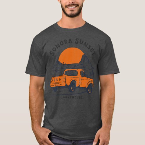 Sonora Sunset Pickup Truck Off Road T_Shirt