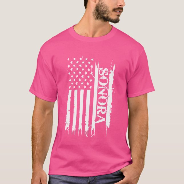 Sonora United States Distressed w US Flag T-Shirt (Front)