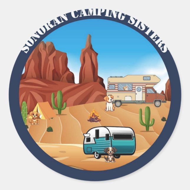 Sonoran Camping Sisters Stickers (Front)