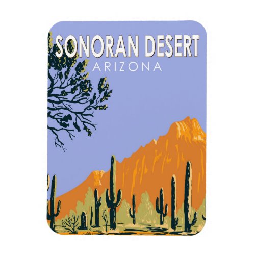 Sonoran Desert Arizona Vintage Art Magnet