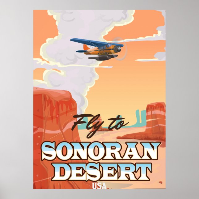 Sonoran Desert Cartoon travel poster. Poster (Front)