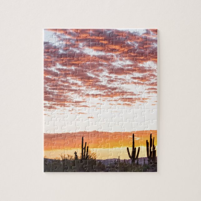 Sonoran Desert Colorful Sunrise Morning Jigsaw Puzzle (Vertical)