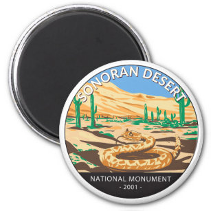 Sonoran Desert National Monument Snake Circle Magnet