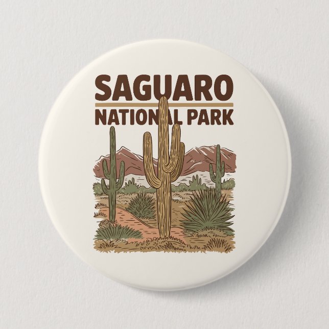 Sonoran Desert Saguaro National Park Button (Front)