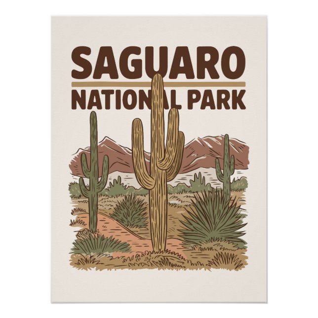 Sonoran Desert Saguaro National Park Poster (Front)