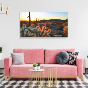 Sonoran Desert scenic sunset Arizona cactus photo Canvas Print