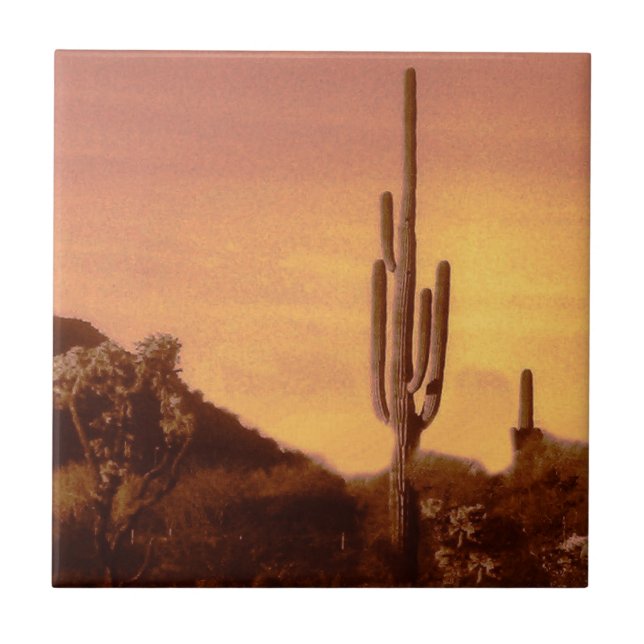 Sonoran sunset ceramic tile (Front)