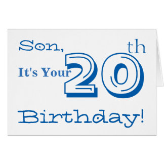 Sons 20th Birthday Cards, Sons 20th Birthday Card Templates, Postage ...
