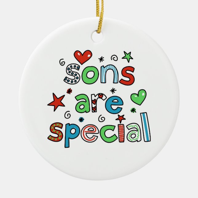 Sons Are Special Ceramic Ornament (Front)