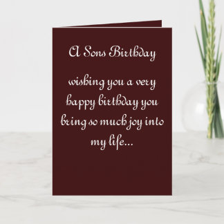 Sons birthday card
