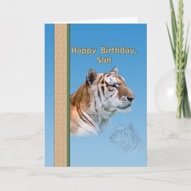 Son's Birthday Card with Tiger (Front)