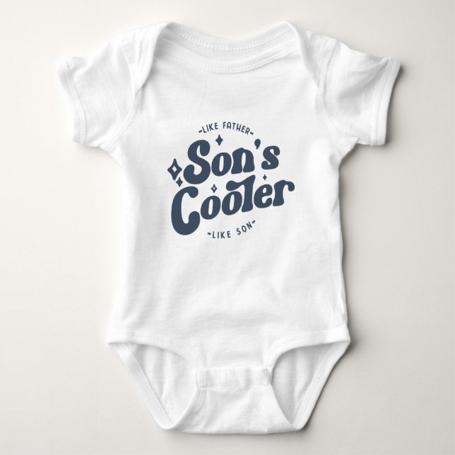 Son's Cooler Funny FathersDay (Matches Dad's Cool) Baby Bodysuit (Front)
