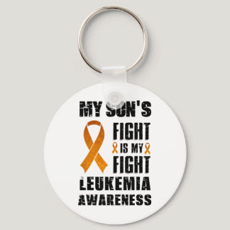 Son's Fight Is My Fight Leukemia Awareness Orange  Keychain