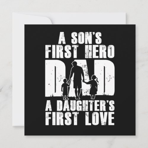 Sons First Hero Dad Daughters First Love Papa Dad  Invitation