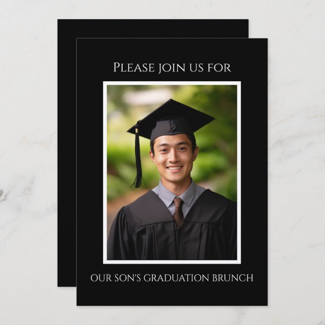 Son's Graduation Picture Brunch  Invitation (Front/Back)