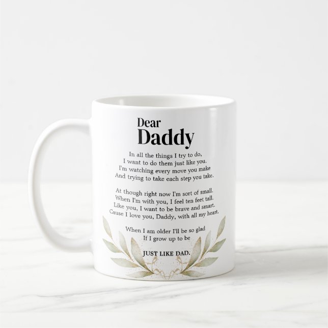 Son's Heartfelt Message to Daddy Coffee Mug (Left)