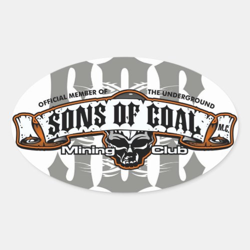 SONS OF COAL MINING CLUB OVAL STICKER