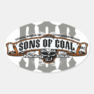 SONS OF COAL MINING CLUB OVAL STICKER