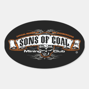 SONS OF COAL MINING CLUB OVAL STICKER