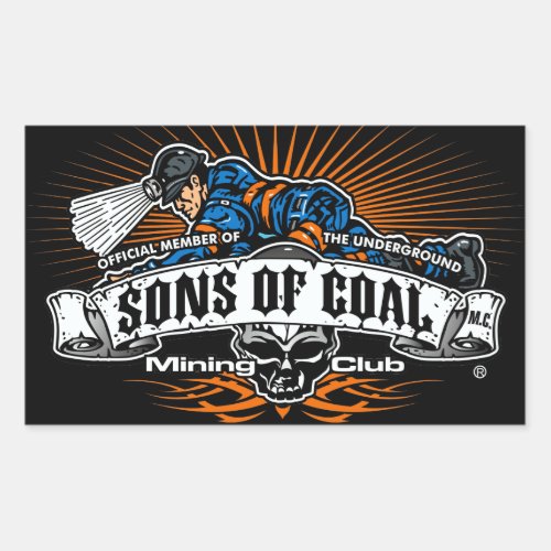 SONS OF COAL MINING CLUB RECTANGULAR STICKER