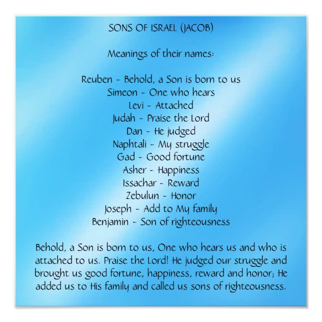 Sons of Israel  Photo Print (Front)