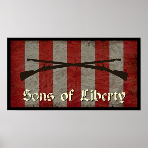 Sons of Liberty Flag with Two Muskets Poster